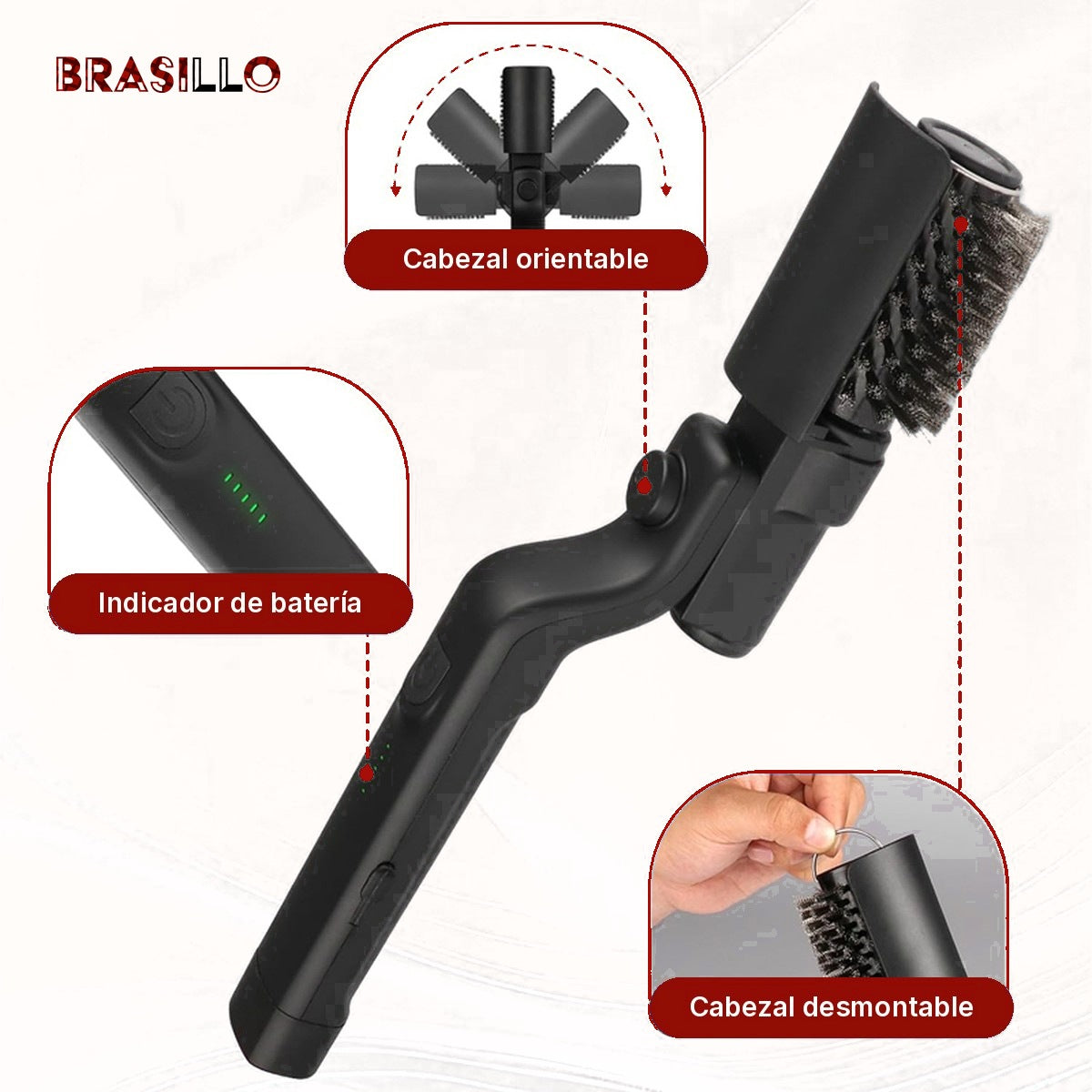 Brasillo v2 | Cepillo eléctrico para parrilla con 2 cabezales